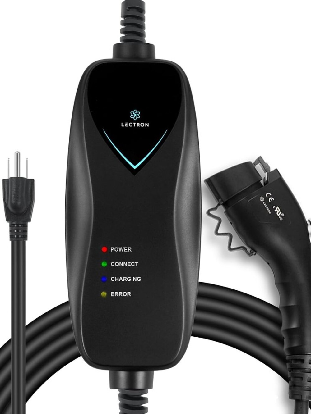 Lectron Portable Level 1 J1772 EV Charger 110V 15 Amp NEMA 5-15 Standard